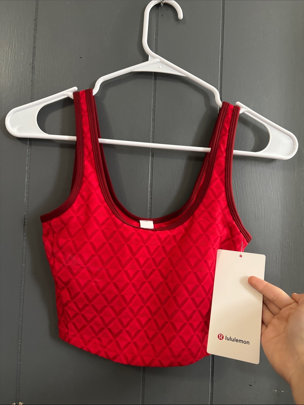 lululemon athletica Women's Bright Red Textured Tank Crop